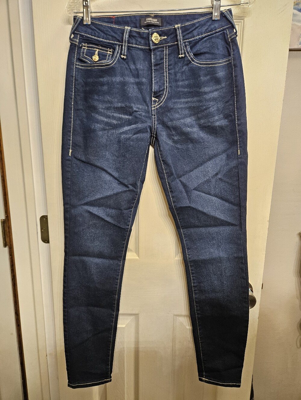 True religion Jennie curvy mid-rise super skinny stretch jeans womens size 27